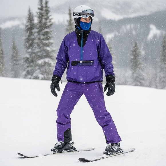 Kaelin Vintage Ski Women's Purple Striped Pullover Anorak Jacket Size 8 - Picture 5 of 9